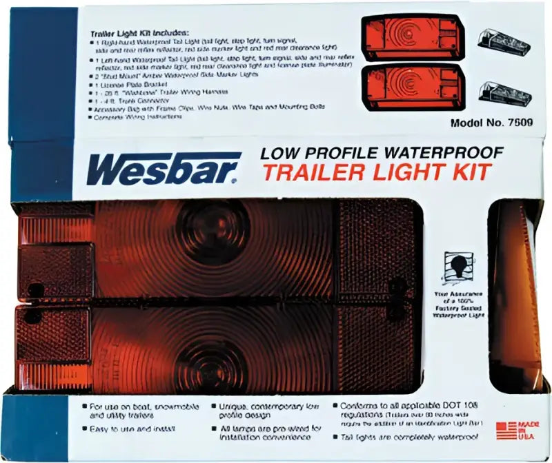 007509 Wesbar Deluxe Trailer Light & Wiring Kit 2-7/8"X8"X2-5/8" wps-41-7529