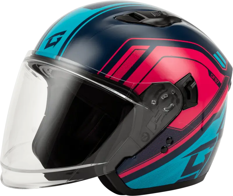011871107 Gmax Of-87 Duke Helmet W/Led Light Blue/Red Xl wps-72-7340x