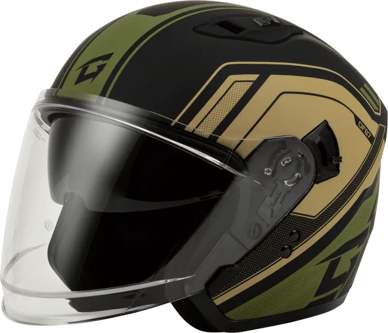 01187223 Gmax Of-87 Duke Helmet W/Led Light Matte Blk/Green Xs wps-72-7342xs