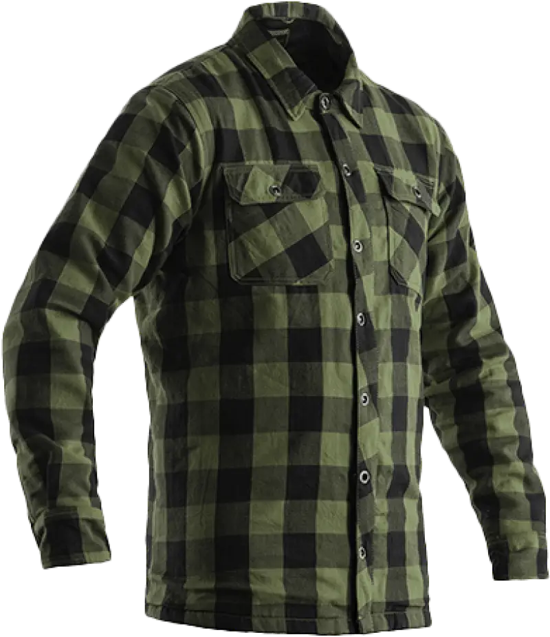 102115GRN-42 Rst Kevlar Lumberjack Ce Shirt Green Check Textile Md wps-556-2115042
