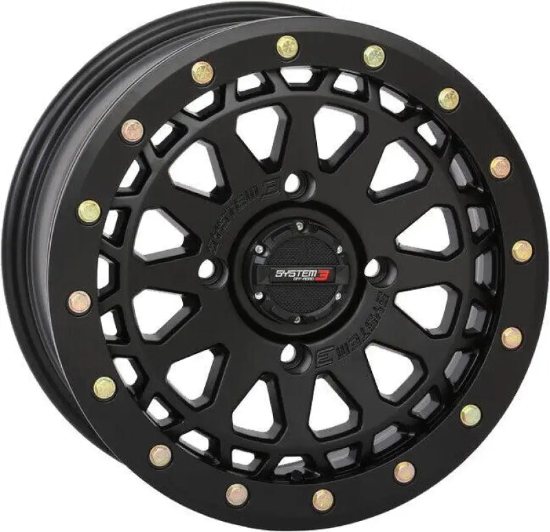15S3-6555 System 3 Sb6 Bl Wheel 15X7 4+3 (+10Mm) 4/156 Matte Black wps-3-156555