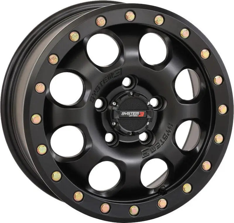 15S3-7544 System 3 Sb7 Bl Wheel 15X7 4+3 (+10Mm) 5/4.5 Matte Black wps-3-157544