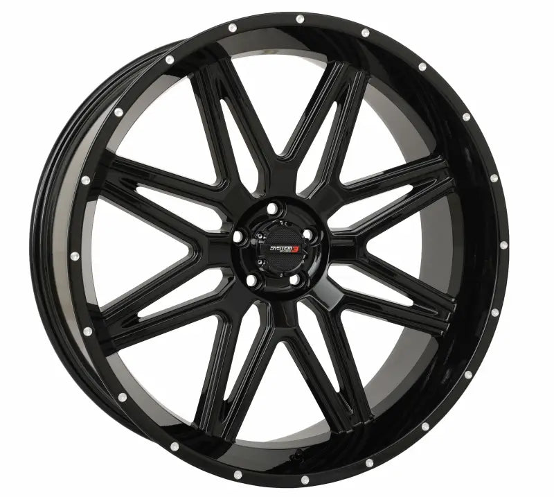 24S3-7155 System 3 St7 Wheel 24X9 5+4 (0Mm) 5/4.5 Gloss Black wps-3-247155