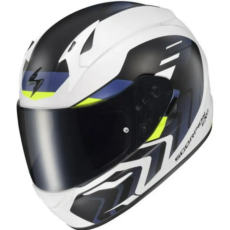 32-4024 Scorpion Exo Exo-R320 Full-Face Helmet Alchemy White/Blue/Hi-Viz Md wps-75-2337m