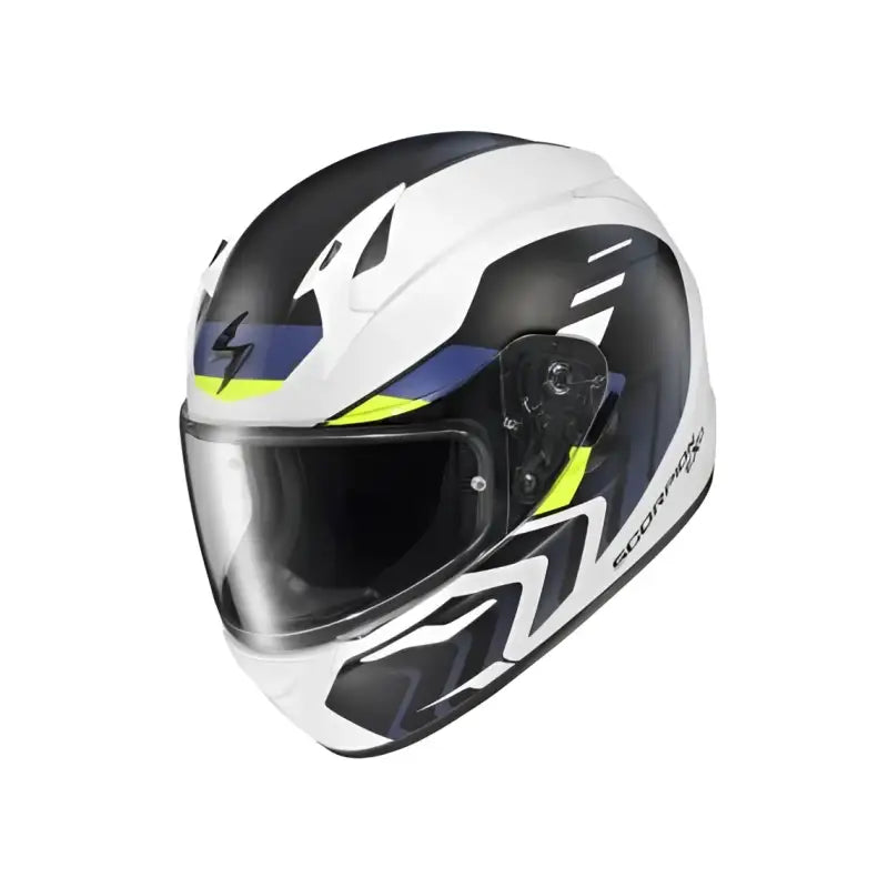 32-4027 Scorpion Exo Exo-R320 Full-Face Helmet Alchemy White/Blue/Hi-Viz 2X wps-75-23372x