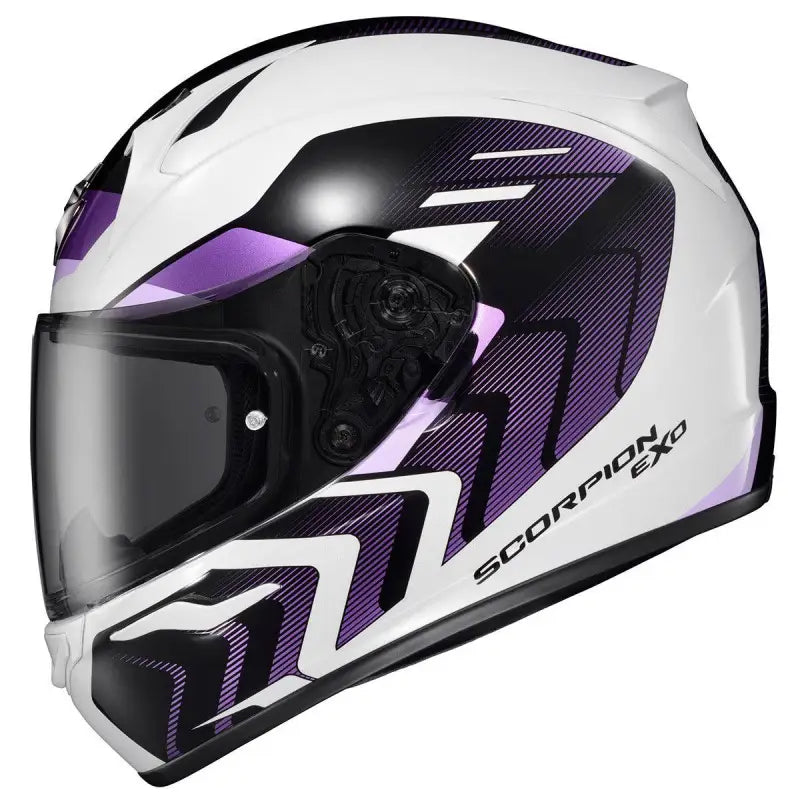 32-4043 Scorpion Exo Exo-R320 Full-Face Helmet Alchemy White/Purple Sm wps-75-2339s
