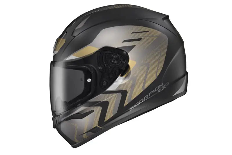 32-4054 Scorpion Exo Exo-R320 Full-Face Helmet Alchemy Black/Gold/Grey Md wps-75-2340m