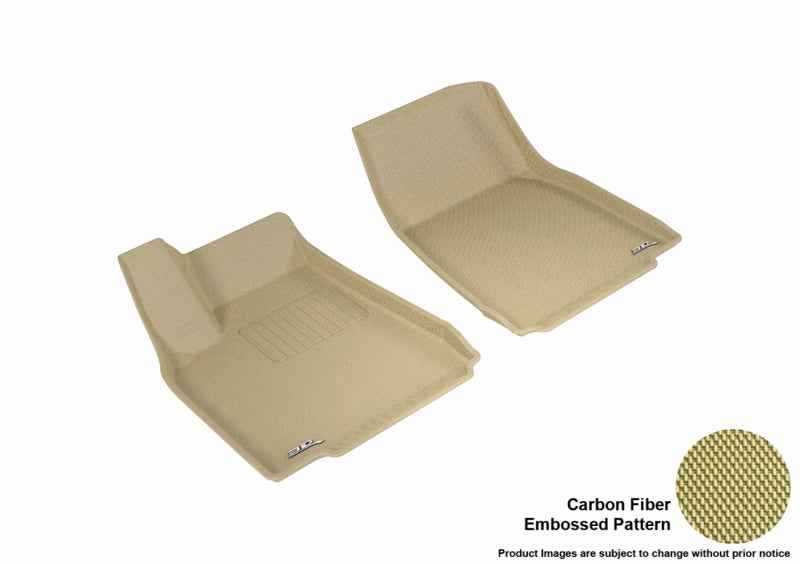 3D MAXpider 2016-2020 Tesla Model X Kagu 1st Row Floormat - Tan L1TL00111502