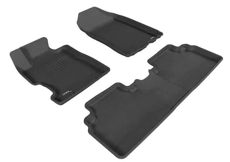 3D MAXpider 2006-2011 Honda Civic Sedan Kagu 1st & 2nd Row Floormat - Black l1hd01201509