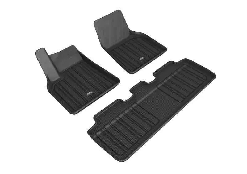 3D MAXpider Black Floor Mats for Tesla Model Y 2020-2021 - 1st & 2nd Row e1tl02701809