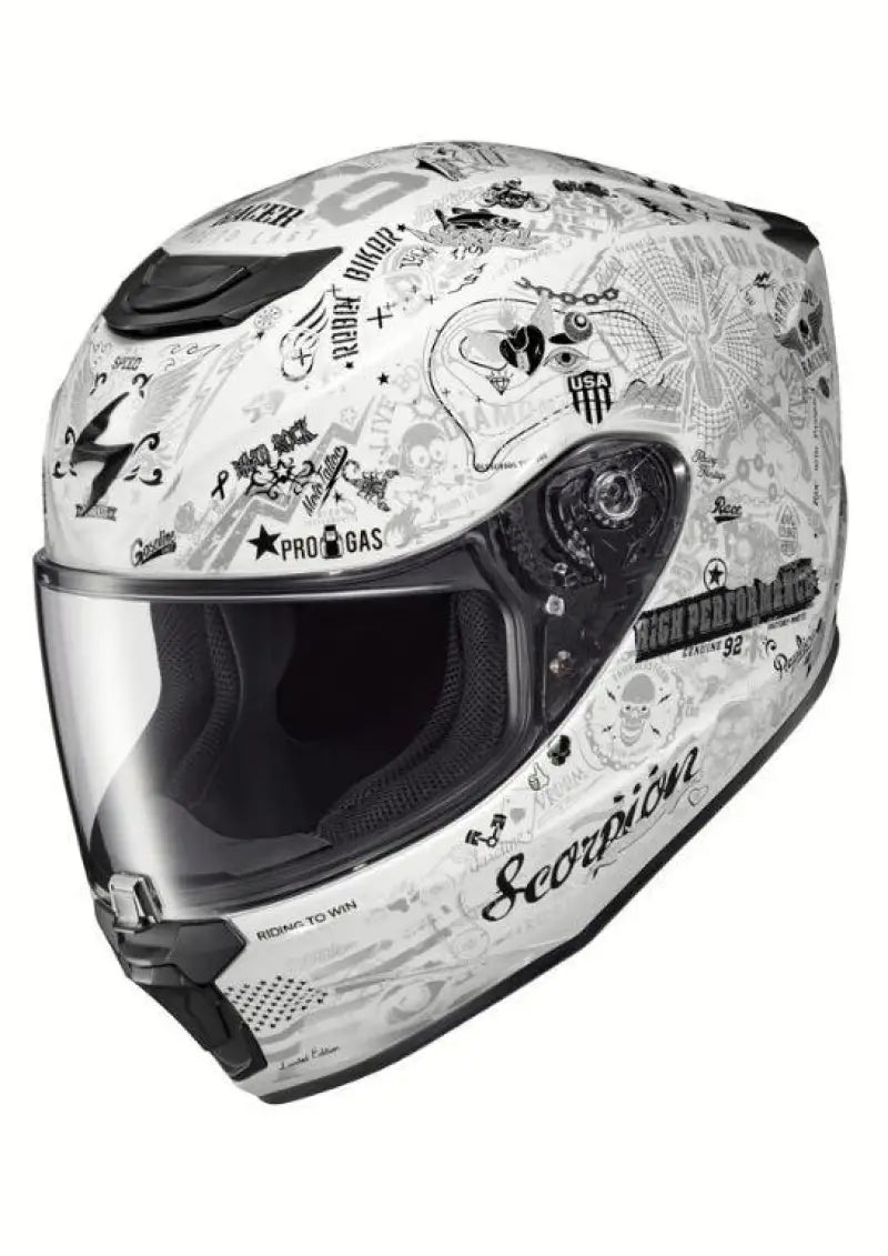 42-2213 Scorpion Exo Exo-R420 Full-Face Helmet Shake Ii White Sm wps-75-2363s