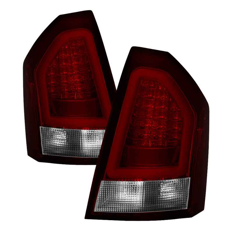 Spyder Chrysler 300 05-07 V2 Light Bar LED Tail Lights - Red Clear ALT-YD-CHR305V2-LED-RC 5083333
