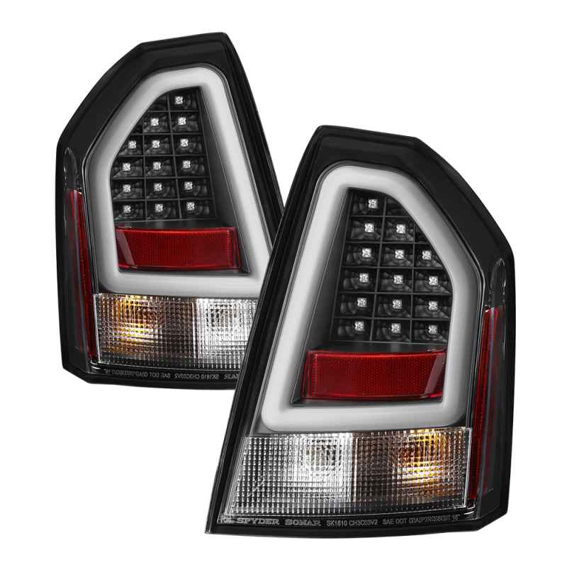Spyder Chrysler 300C 05-07 V2 Light Bar LED Tail Lights - Black ALT-YD-C305V2-LED-BK 5083357