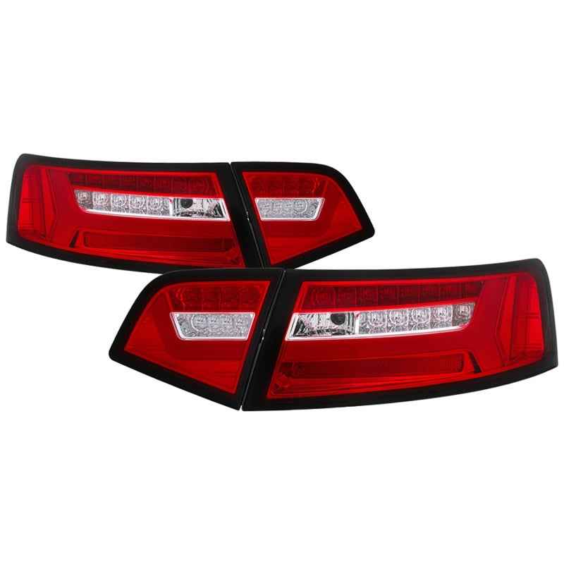 Spyder 09-12 Audi A6 LED Tail Lights - Red Clear (ALT-YD-AA609-LED-RC) 5085191