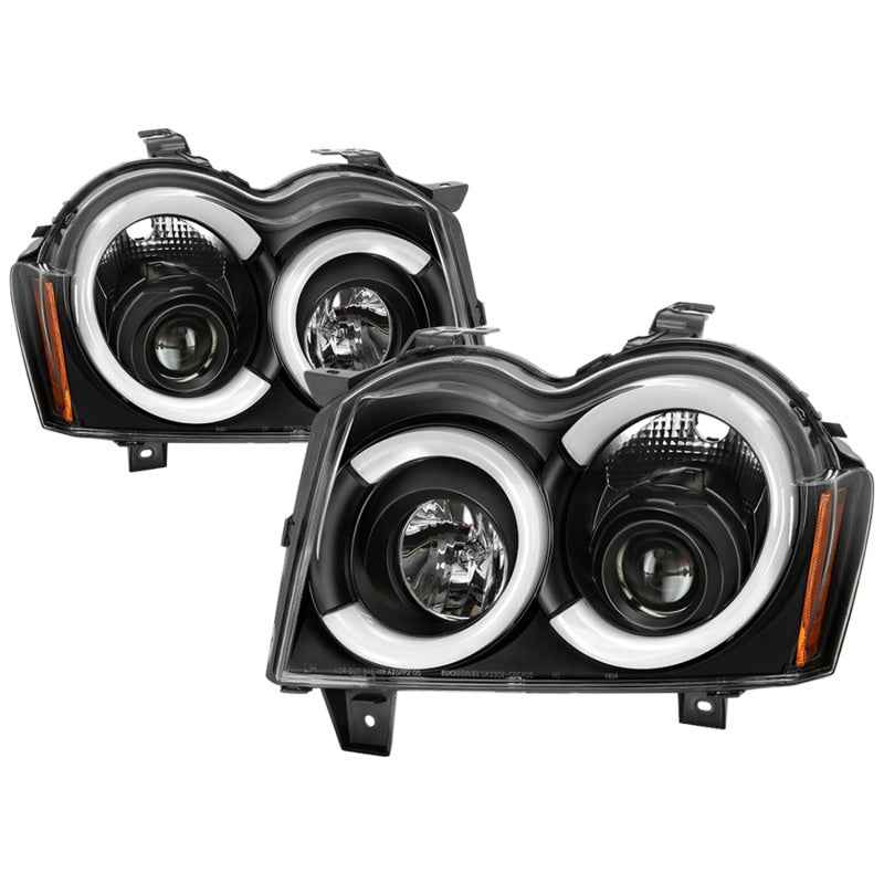 Spyder 05-07 Jeep Grand Cherokee - Light Bar Projector Headlights - Black - PRO-YD-JGC05V2-LB-BK 5086129
