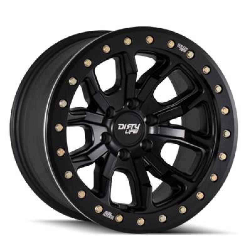 Dirty Life 9303 DT-1 17x9 / 6x139.7 BP / -12mm Offset / 106mm Hub Matte Black Wheel - Beadlock dlw9303-7983MB12