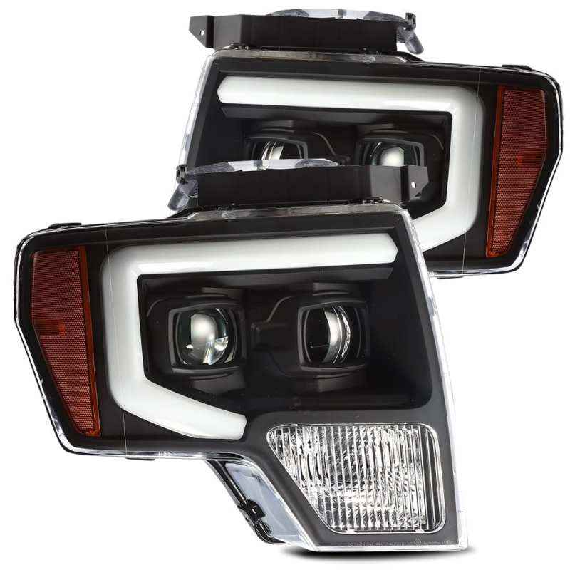 AlphaRex 09-14 Ford F-150 PRO-Series Projector Headlights Plank Style Black w/Activ Light/Seq Signal 880199