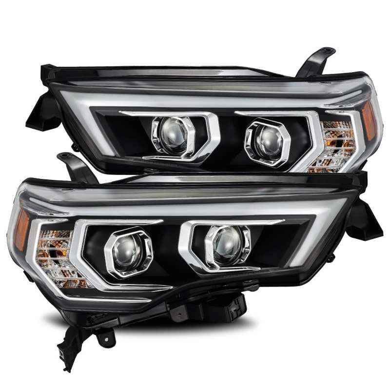 AlphaRex 14-20 Toyota 4Runner LUXX LED Proj Headlights Plank Style Black w/Activ Light/Seq Signal 880722