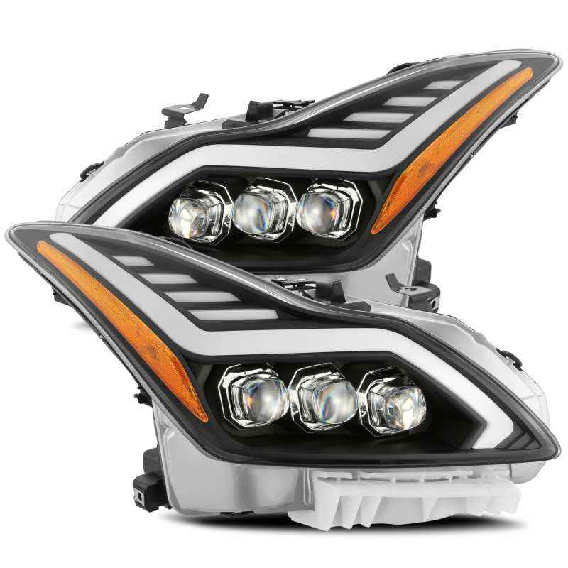 AlphaRex 08-13 Infiniti G37 NOVA LED Projector Headlights Plank Style Design Matte Black 881983