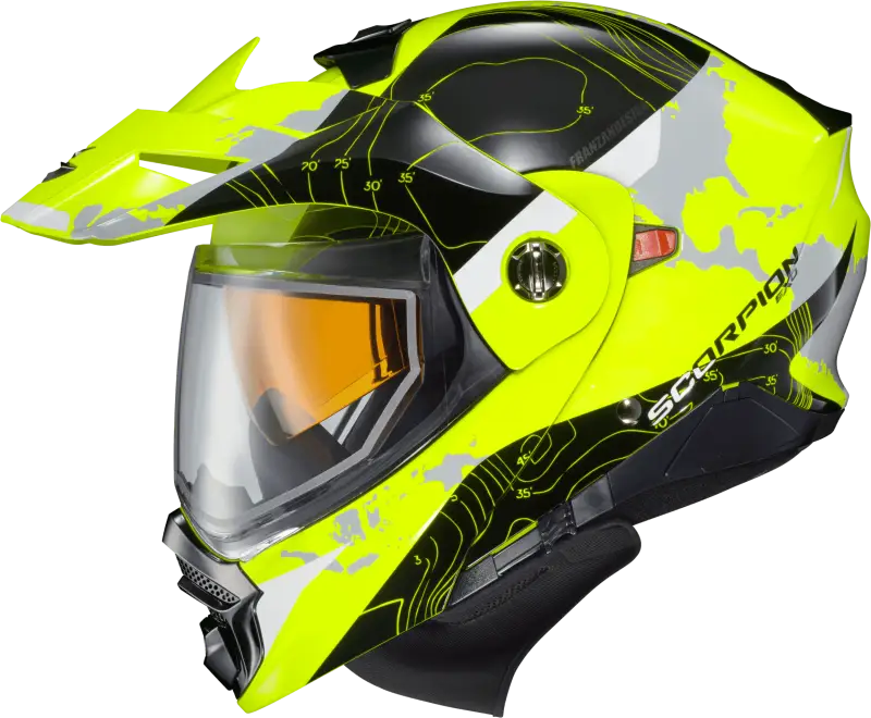 96-1058-SD Scorpion Exo Exo-At960 Cold Weather Helmet Topographic Hi-Vis 3X (Dual) wps-75-23793x