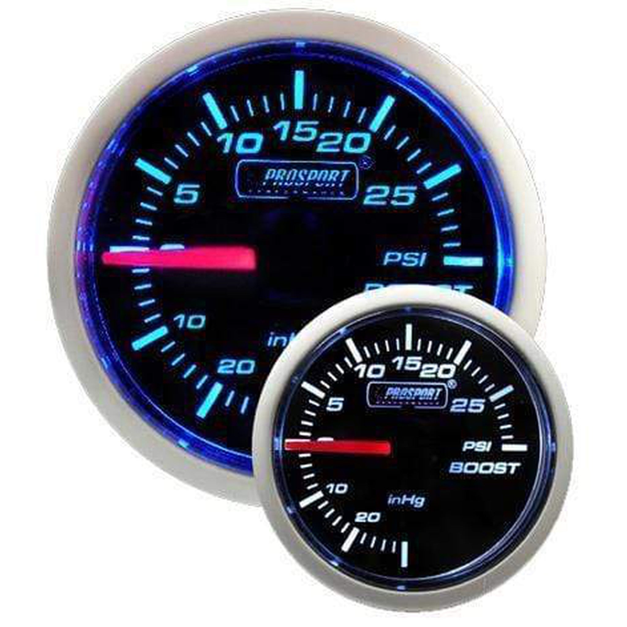 Prosport Performance 52mm Mechanical Boost Gauge - Blue/White