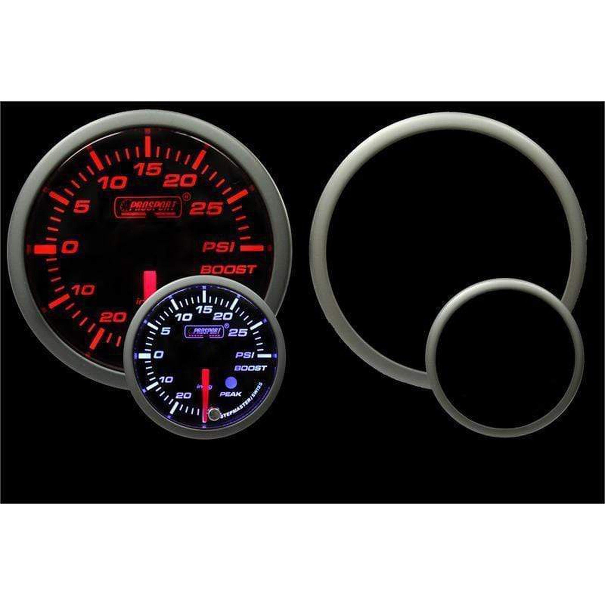 Prosport Premium Series 52mm Electric Boost Gauge - Amber/White