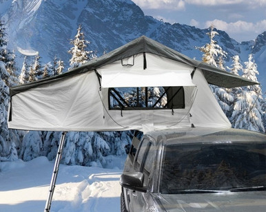 Ford Bronco / Bronco Sport OVS Nomadic 3 Extended Roof Top Tent in Artic White by Overland Vehicle Systems
