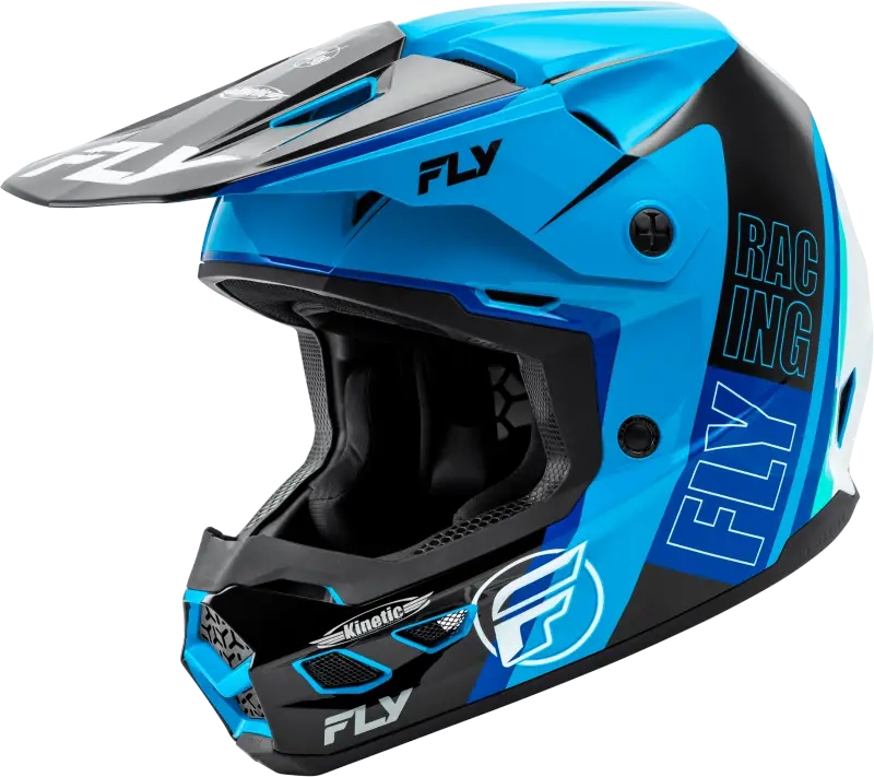 A0030570MD Fly Racing Kinetic Rally Helmet Blue/Black/White Md wps-73-8660m