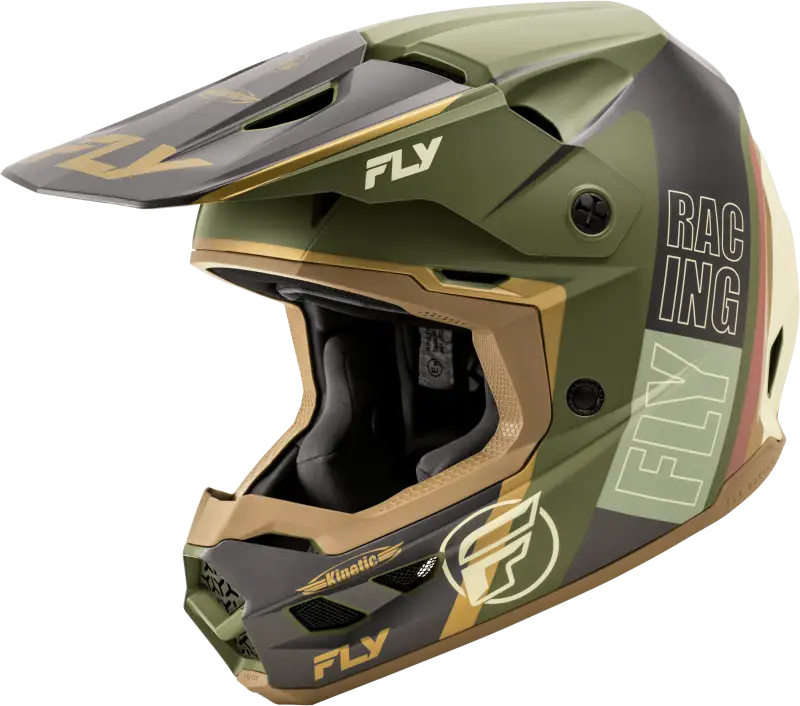 A0030594XS Fly Racing Kinetic Rally Helmet Matt Moss Gry/Khaki/Off-Wht Xs wps-73-8663xs