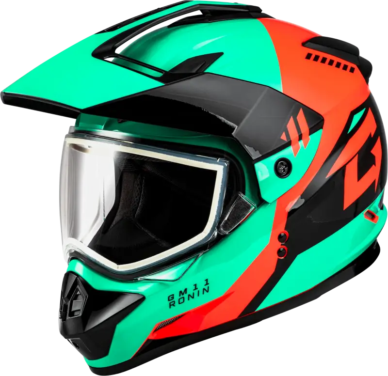 A11151175 Gmax Gm-11 Ronin Helmet Black/Aqua/Coral Md wps-72-7259m