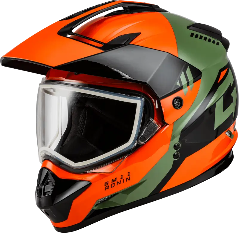 A11151185 Gmax Gm-11 Ronin Helmet Orange/Green/Black Md wps-72-7265m