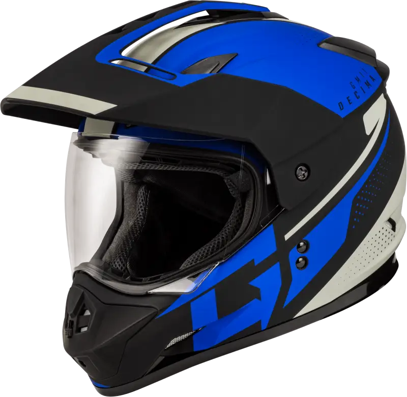 A1116116 Gmax Gm-11 Decima Helmet Matte Black/Blue Lg wps-72-7257l