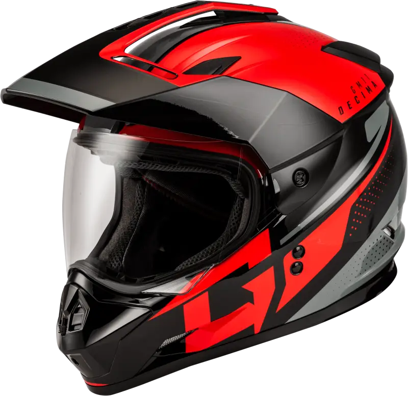 A11161205 Gmax Gm-11 Decima Helmet Black/Red/Grey Md wps-72-7256m