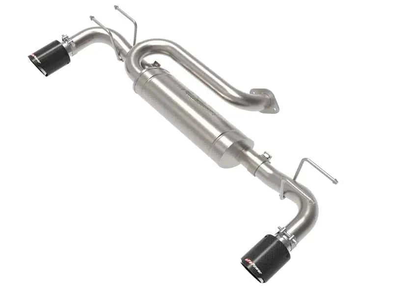 aFe 19-22 Mazda 3 L4 2.5L Takeda 3in to 2-1/2in 304 SS Axle-Back Exhaust w/ Carbon Fiber Tip 49-37023-c