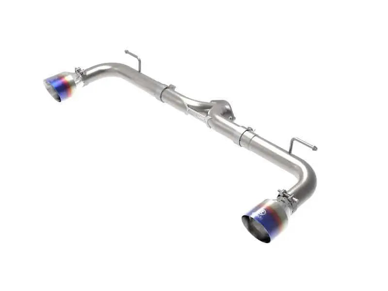 aFe Takeda 2-1/2in 304 SS Axle-Back Exhaust w/ Blue Flame Tips 14-18 Mazda 3 L4 2.0L/2.5L 49-37014-l