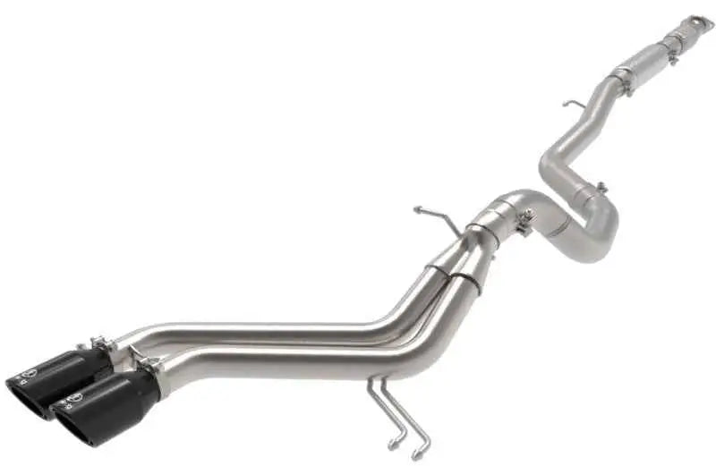 aFe Takeda 2-1/2in SS-304 Cat-Back Exhausts w/ Black Tip 13-17 Hyundai Veloster L4-1.6L 49-37018-b