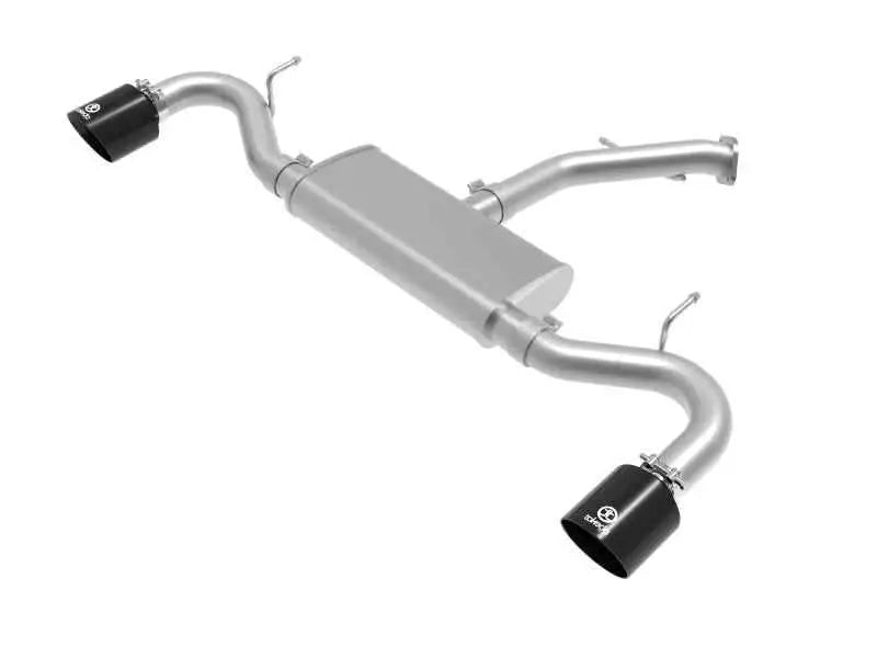 aFe Takeda Series 2.5in 409 SS Axle-Back Exhaust 18-20 Hyundai Elantra GT L4-1.6L(t) w/ Black Tips 49-47016-b
