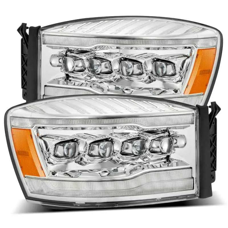 AlphaRex 06-08 Dodge Ram 1500HD NOVA LED Proj Headlights Plank Style Blk w/Seq Signal/DRL/Amber LED 880537