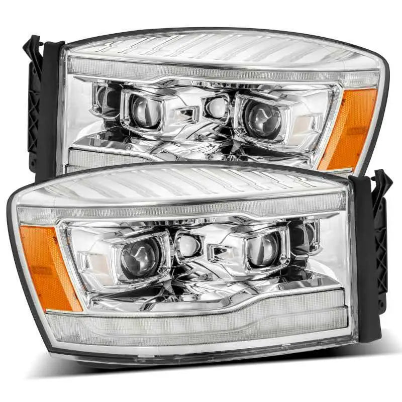 AlphaRex 06-08 Dodge Ram 1500HD PRO-Series Projector Headlights Plank Style Chrome w/Seq Signal/DRL 880531