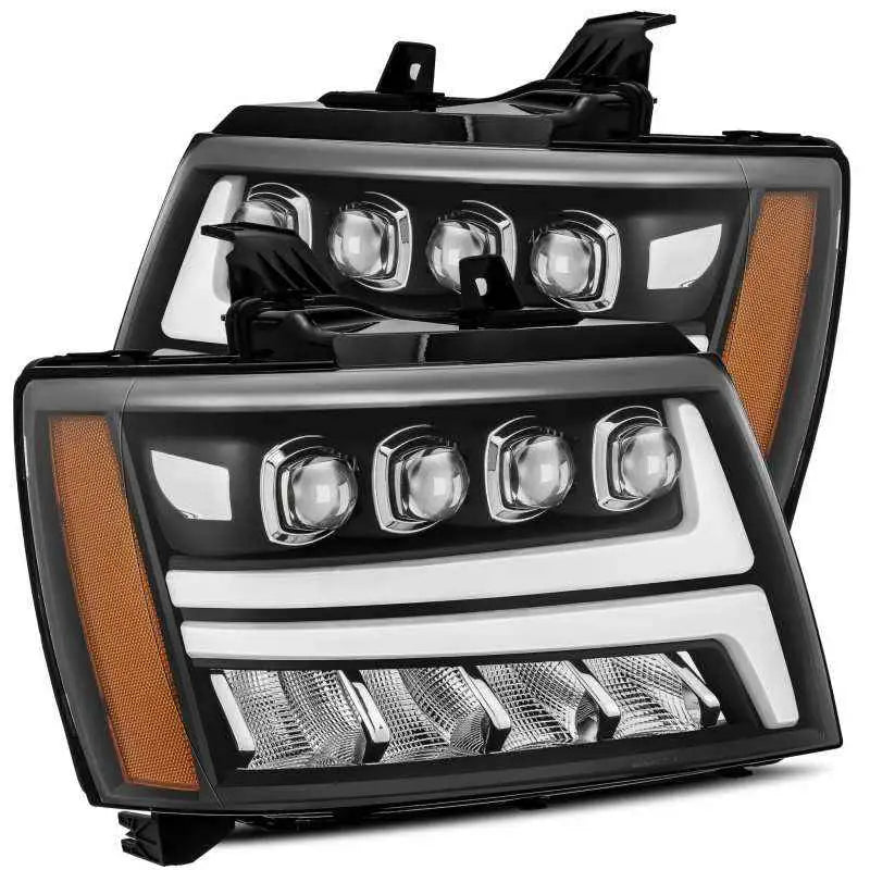 AlphaRex 07-13 Chevy Avalanche?NOVA LED Proj Headlights Plank Style Matte Black w/Activ Light/DRL 880288