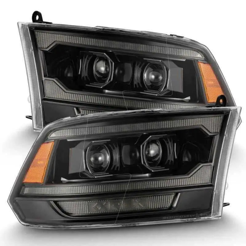 AlphaRex 09-18 Ram 2500 LUXX LED Proj Headlight Plank Style Alpha Blk w/Activ Light/Seq Signal/DRL 880560