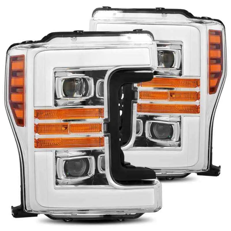 AlphaRex 17-19 Ford F-250 SD PRO-Series Proj Headlights Plank Style Chrome w/Activ Light/Seq Signal 880107
