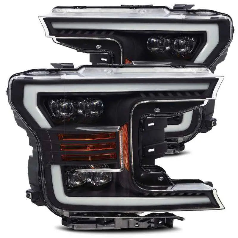 AlphaRex 18-19 Ford F-150 NOVA LED Proj Headlights Plank Style Matte Black w/Activ Light/Seq Signal 880182