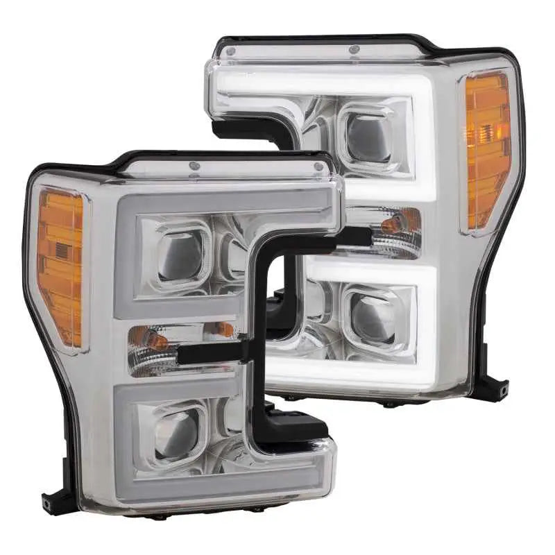 ANZO LED Headlights 17-18 Ford F-250 Super Duty Plank-Style L.E.D. Headlight Chrome (Pair) 111389