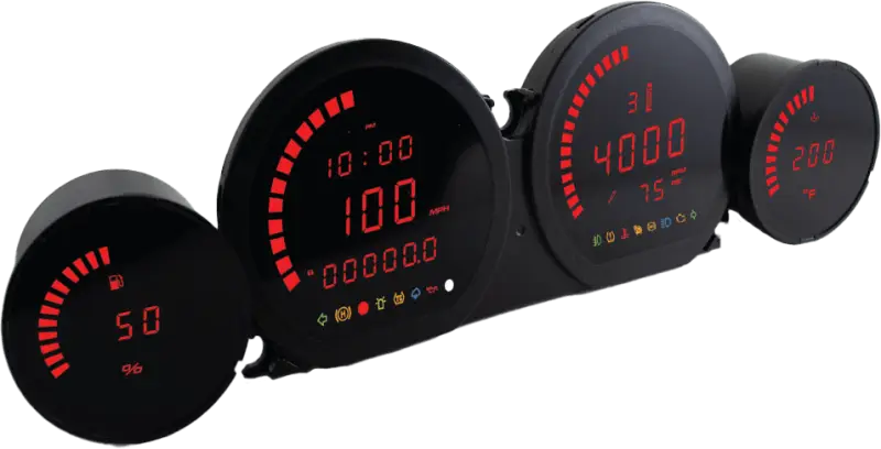 BA064921 Koso 4 Piece Red Led Gauges `14-22 Flht Flhx Fltr wps-28-61048