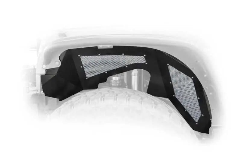 DV8 Offroad 07-17 Jeep Wrangler JK Front Aluminum 1 Piece Inner Fender - Black (2/4 Door) INFEND-02FB