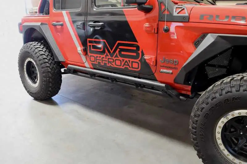 DV8 Offroad 2018+ Jeep Wrangler JL Tubular Rock Slider Step w/ Plated End Caps SRJL-03