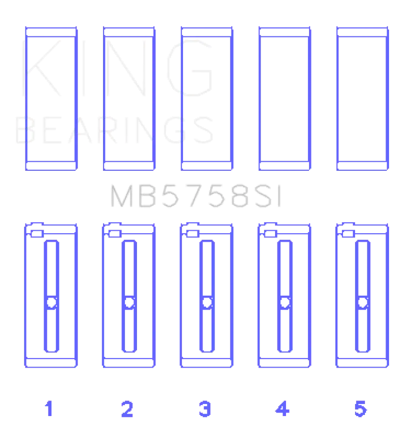 King 2007 Mini Cooper N14B16 (Size +.3mm Undersize) Main Bearing Set kingmb5758si0-3