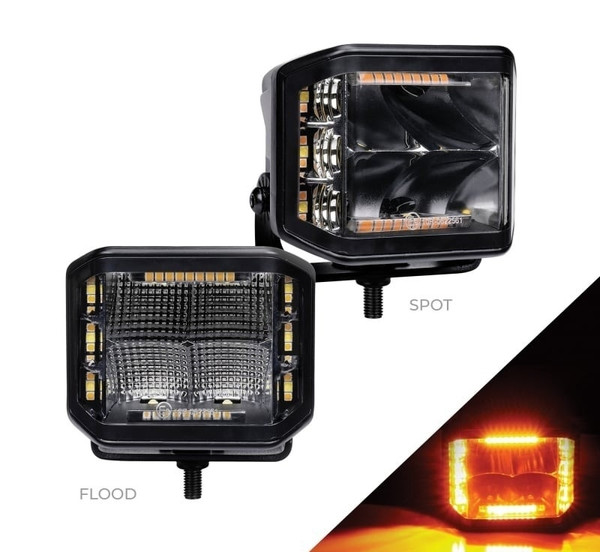 Ford Bronco / Bronco Sport Sideline 4x3 Cube LED Lights with Amber Accent Lights by Go Rhino