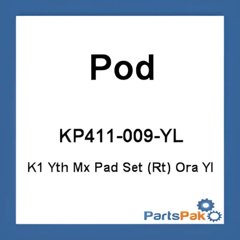 Pod KP411-009-YL K1 Knee Brace Pad Set Orange Yl (Right) wps-664-0536yl